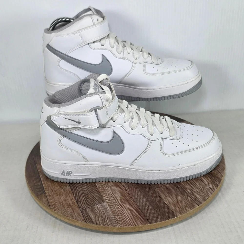 Nike Air Force 1 Mid '07 White Wolf Grey Mens 10.5 DV0806-100 High Top Sneakers